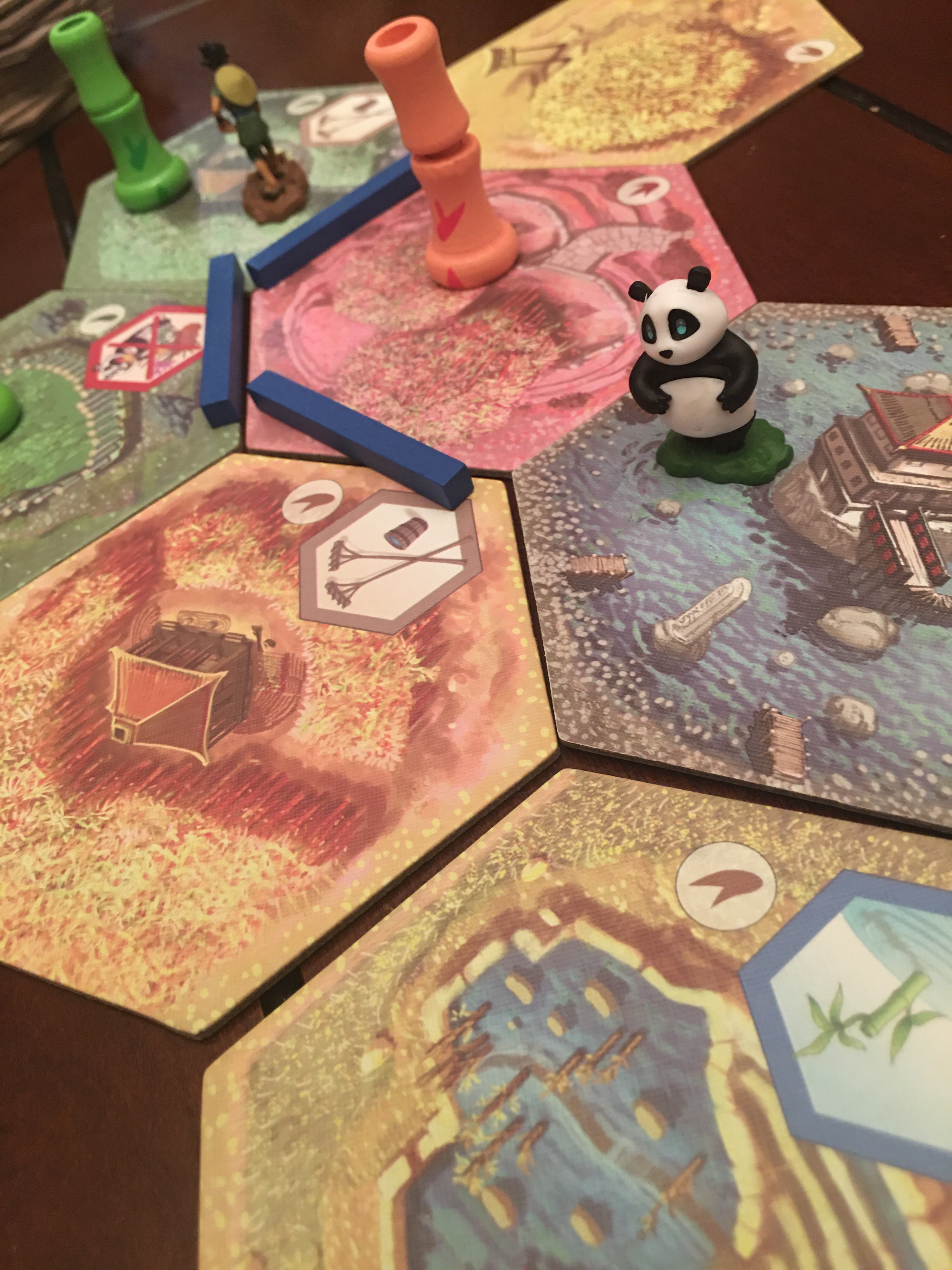 Mischievous panda figure. 