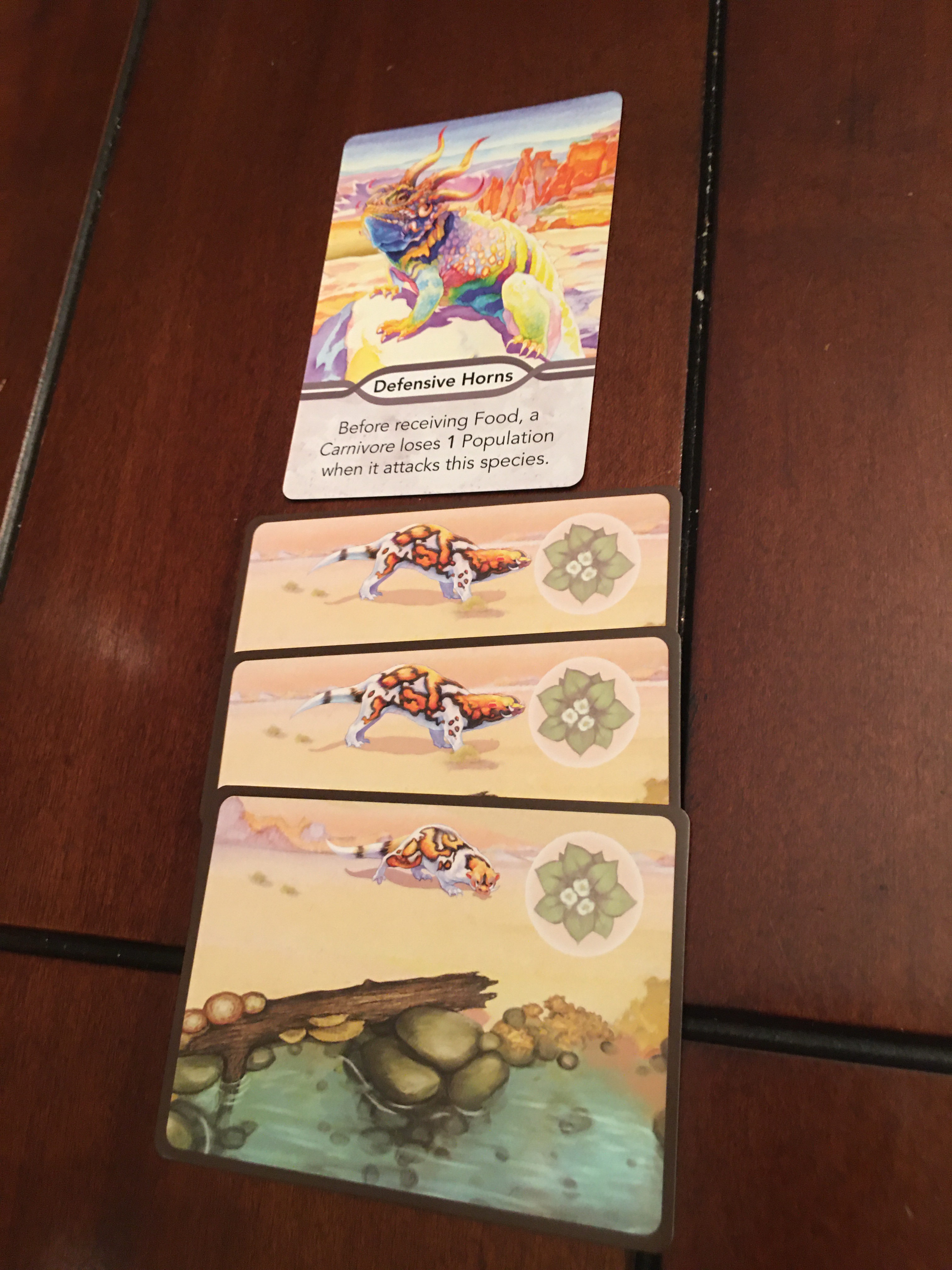 The Defensive Horns trait over a species with a population of three. 