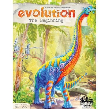 Box cover of Evolution: The Beginning showing a Brontosaurus 🦕 